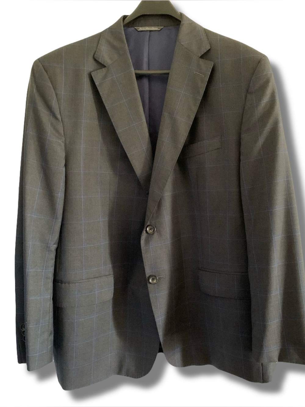 Jack Victor x Loro Piana Grey Windowpane Blazer Size 46S